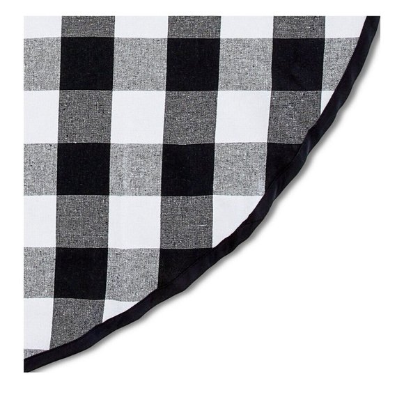 Black and White Buffalo Plaid Christmas Tree Skirt 48 in by Holiday Time‎ 48” - Picture 3 of 5